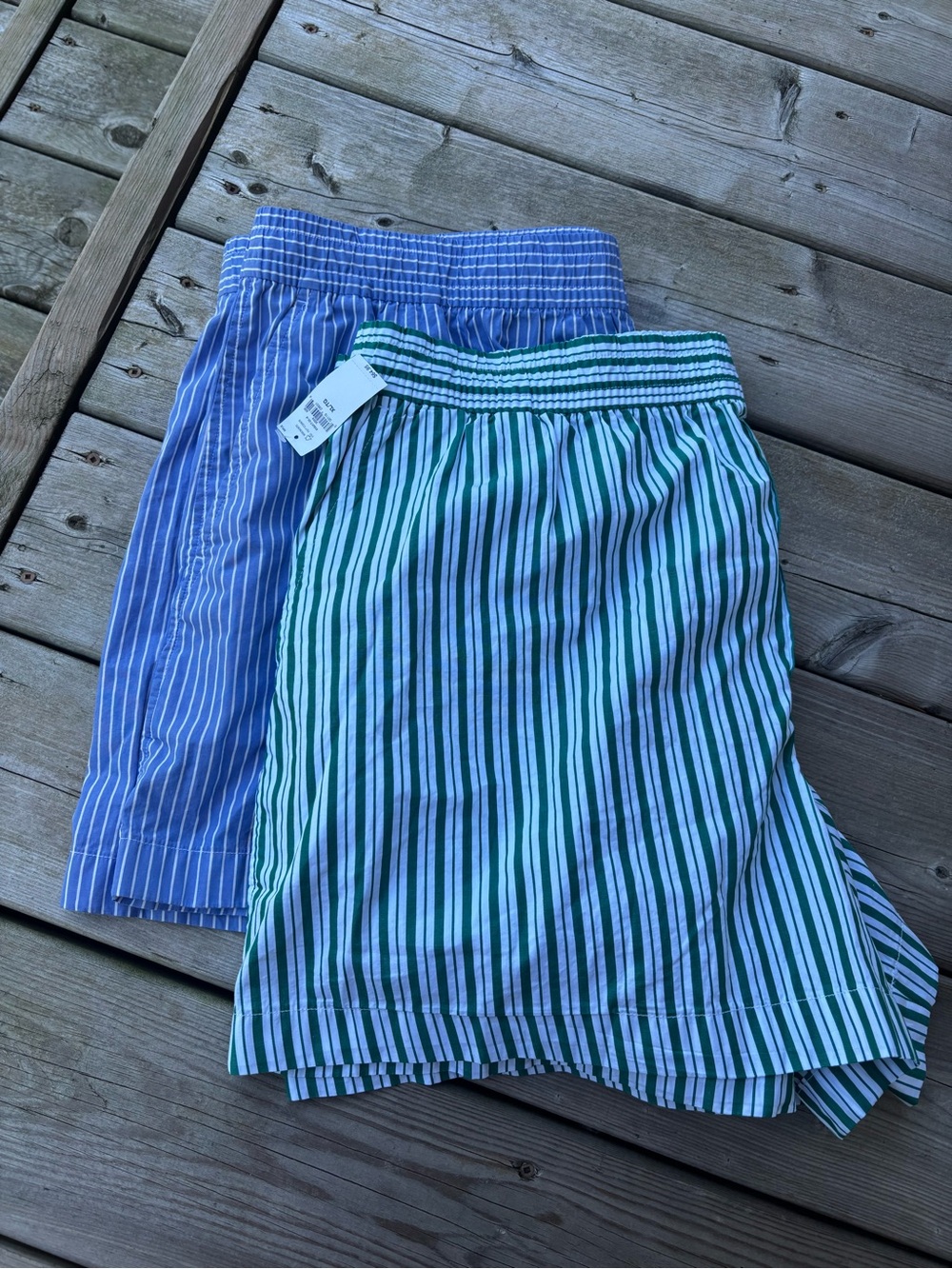 SET OF TWO Women's XL Gap 100% Cotton Pajama Shorts Stripes Pajamas Sleep Boxers
